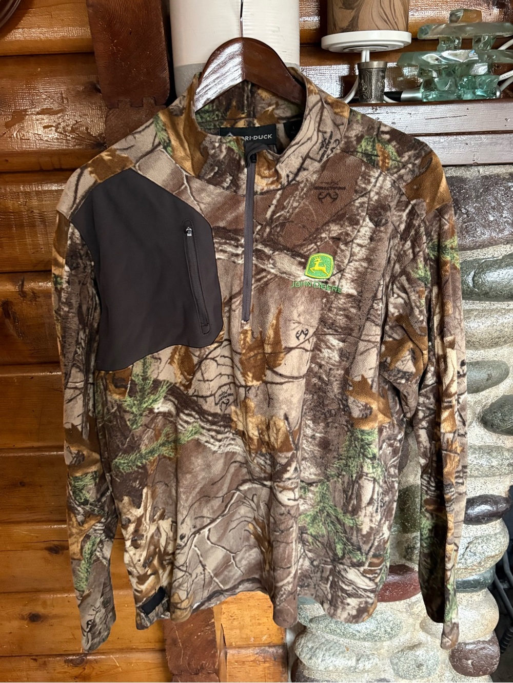 John Deere DRI-DUCK Camo Fleece 1/4 Zip Pullover Men’s L